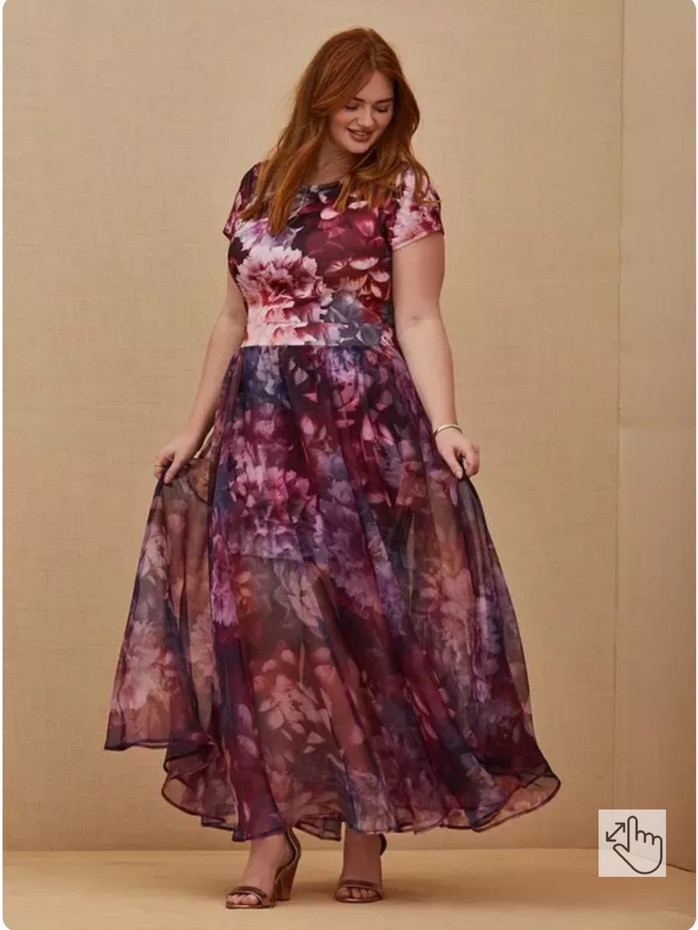 Torrid Special Occasion Multi Floral Scuba Knit Dress & Organza Formal Gown Set